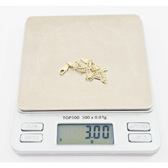 Unique 14K Karat Solid Yellow Gold Designer Figaro Link Bracelet - 7.75" Length - Picture 12 of 12